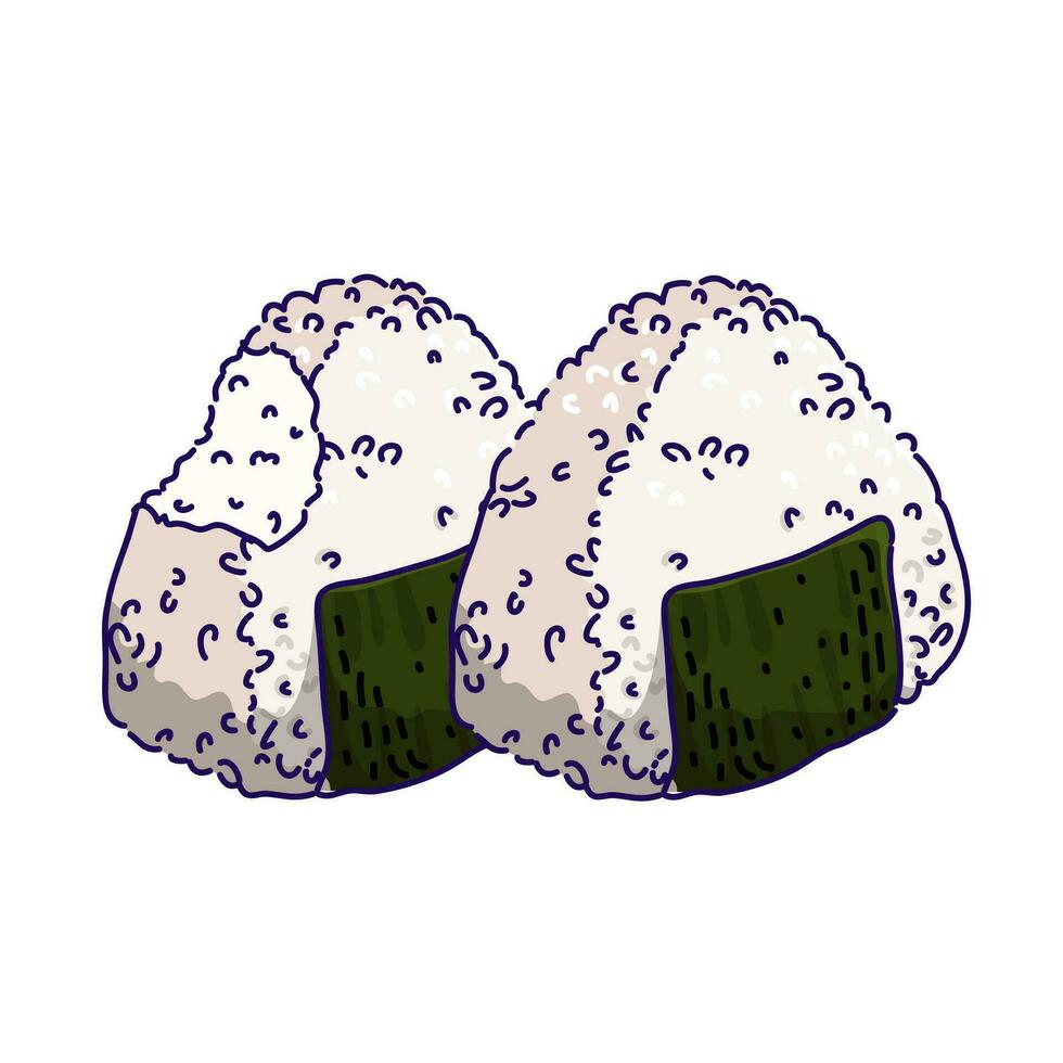 Ilustración de vector de comida japonesa onigiri