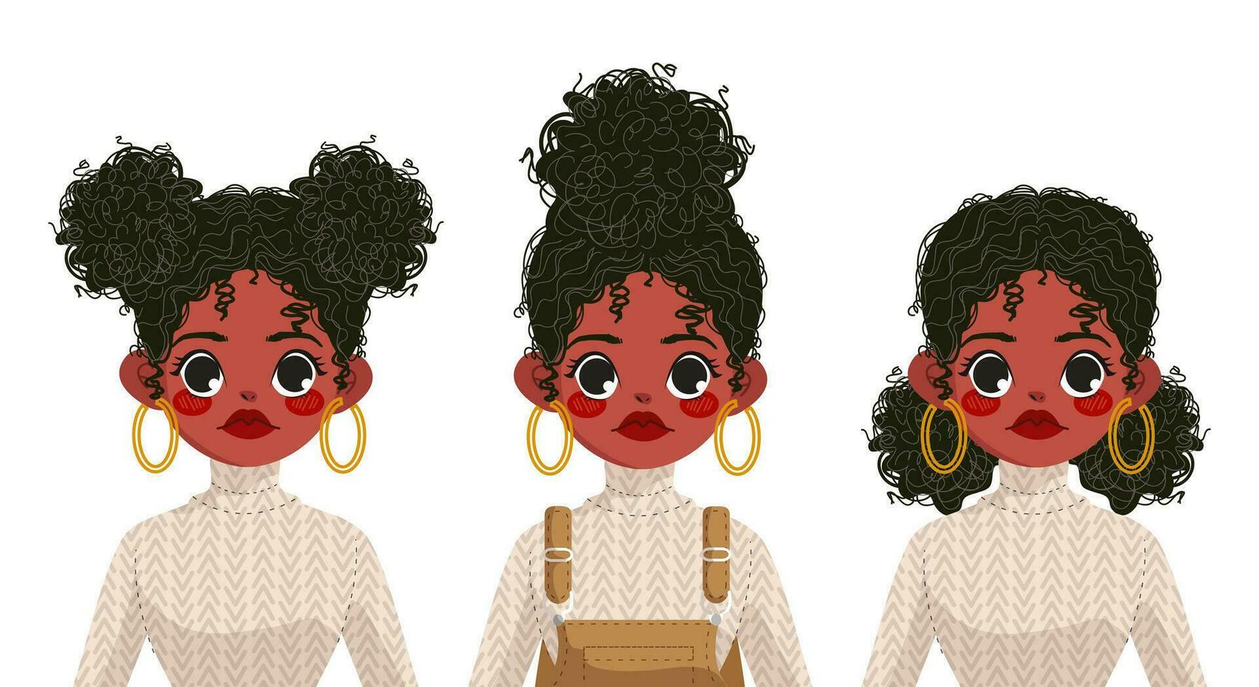 Cute Black Girl Illustration vector