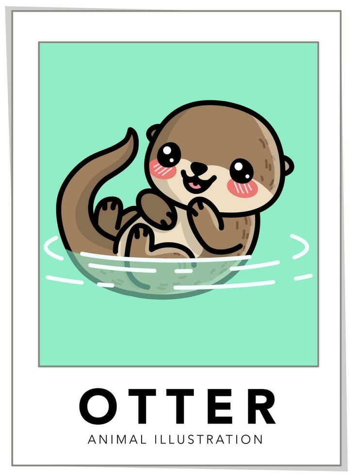 Cute Otter Illustration vector