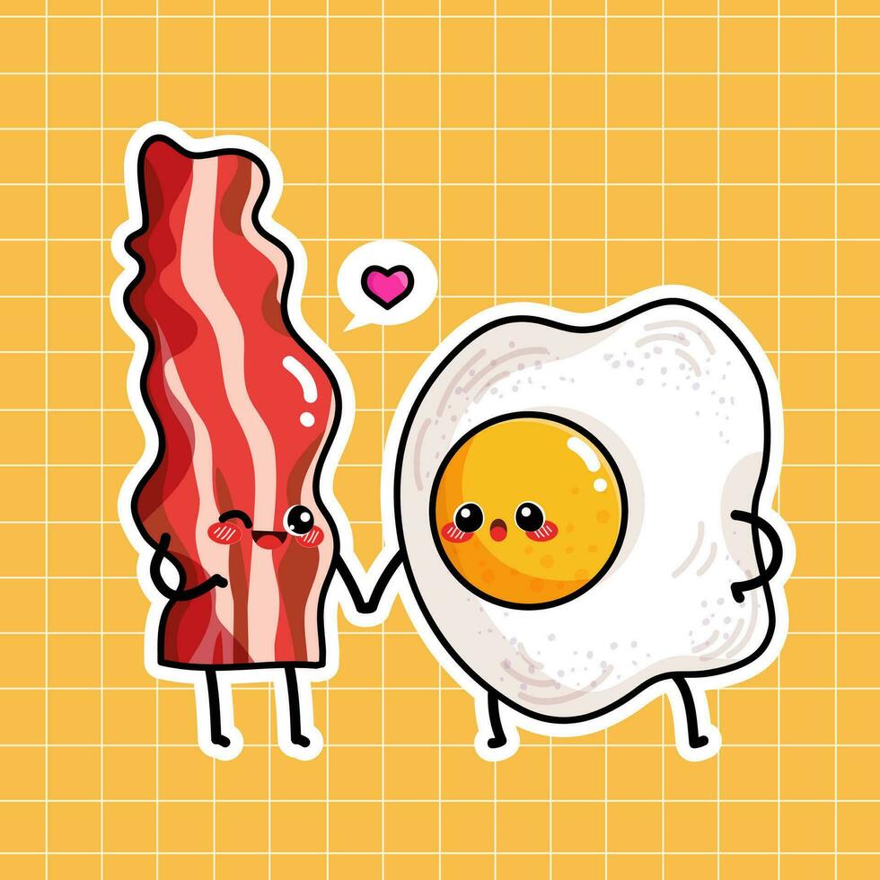 desayuno comida tocino y huevo vector ilustración