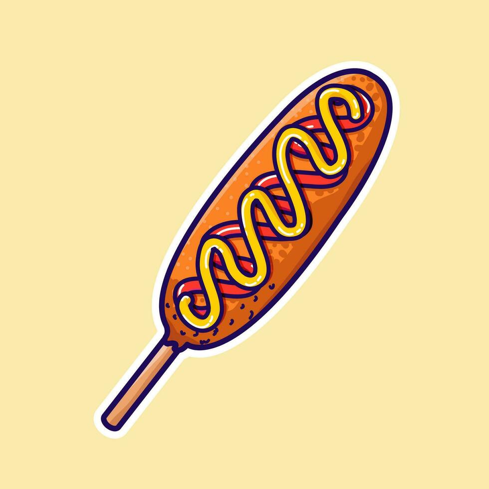 corndog comida vector ilustración