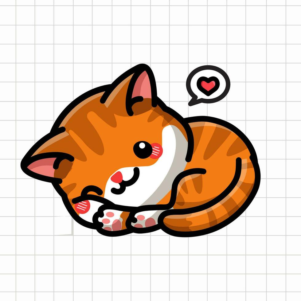 Cute Cat Vector Illustration