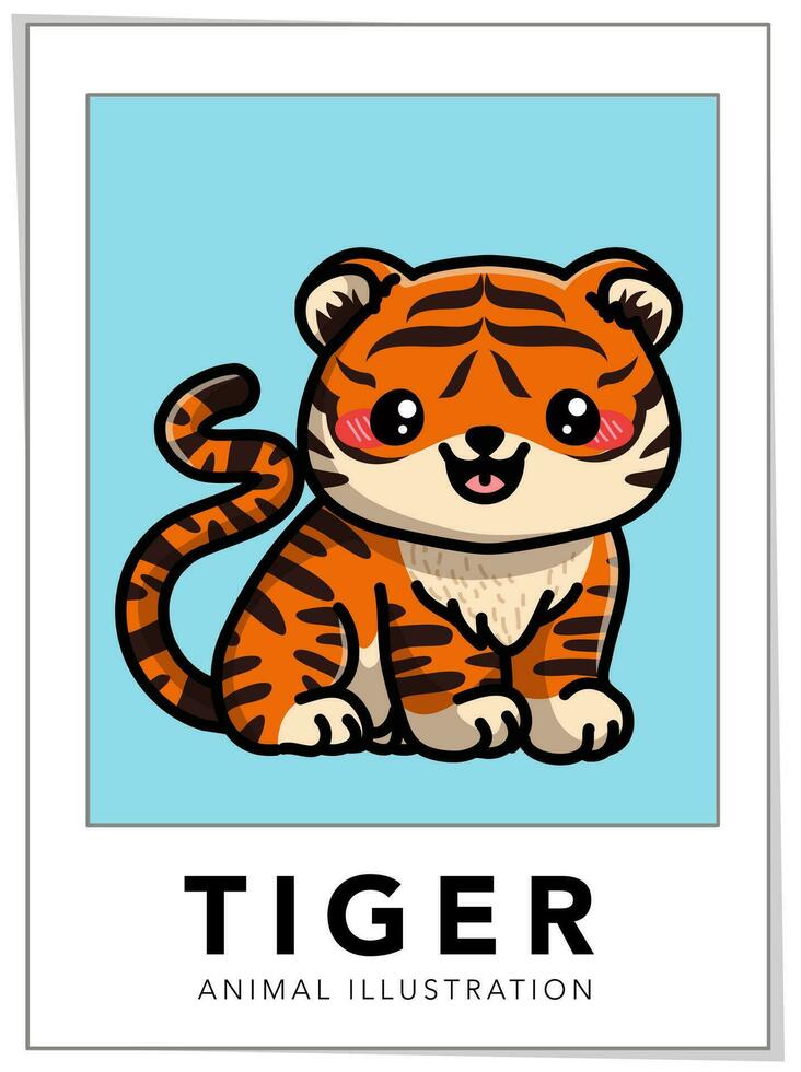 lindo tigre animal ilustración vector