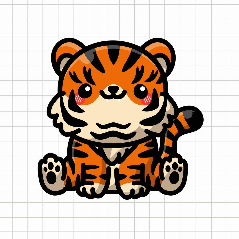 Cute Tiger Animal Illustration vector