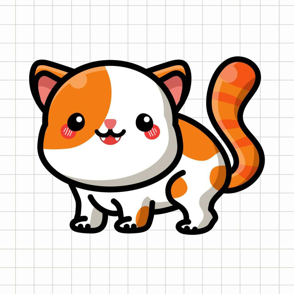 Cute Cat Vector Illustration