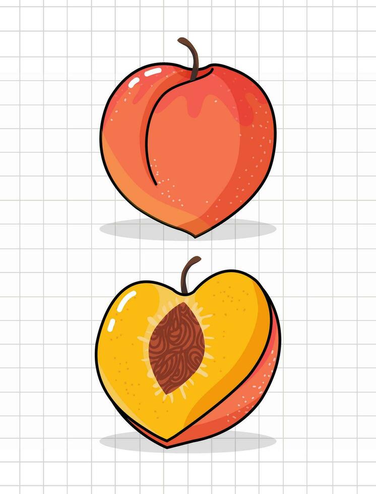 ilustración de fruta de durazno vector