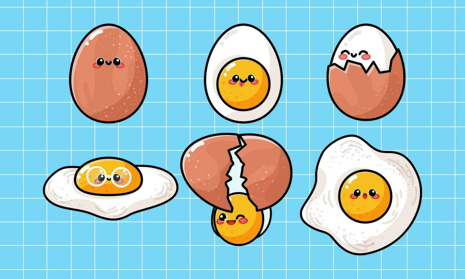 Cute Eggs Vector Illustration