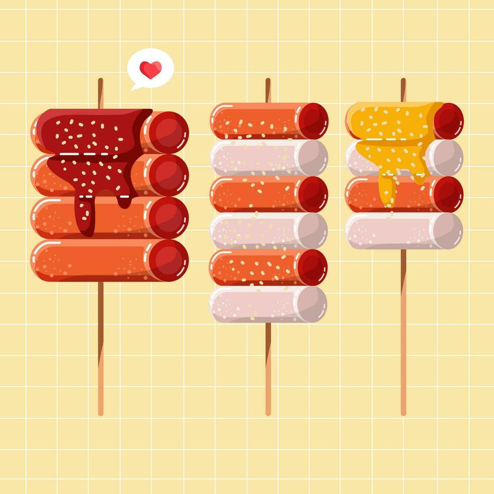 Tteokbokki Korean Food Vector Illustration