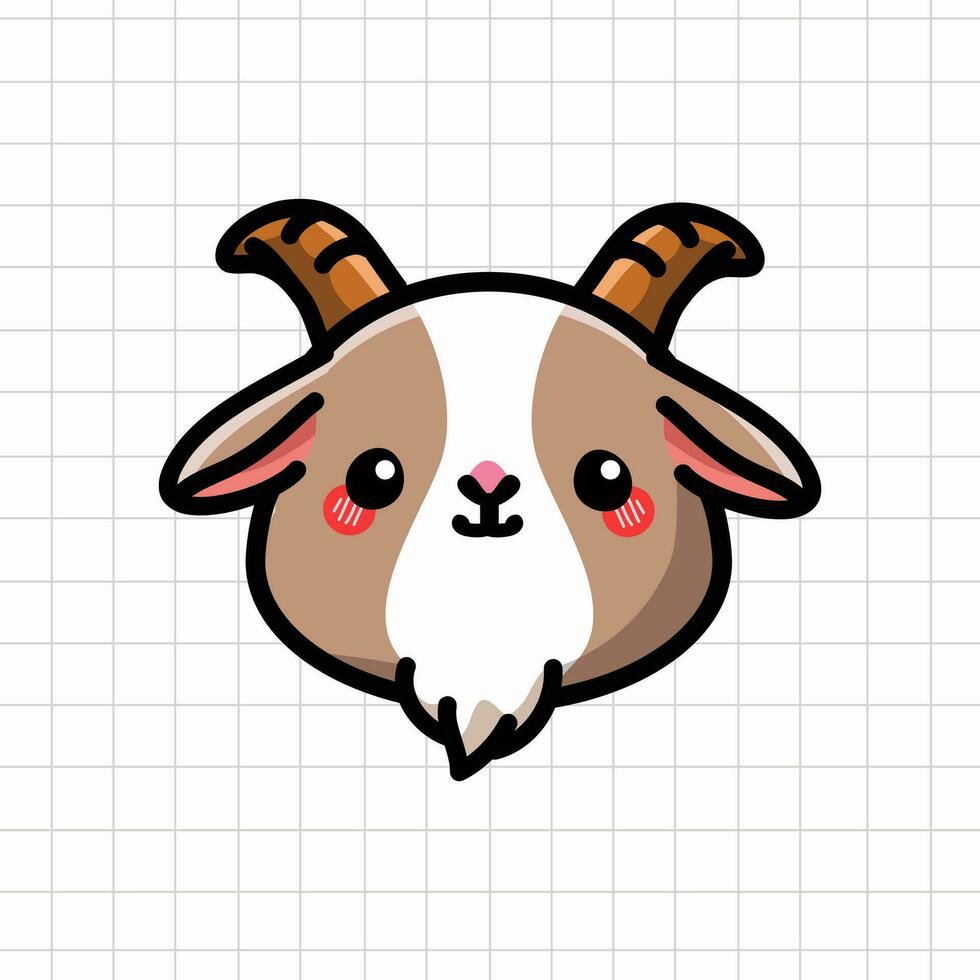 Cute Goat Animal Illustration vector