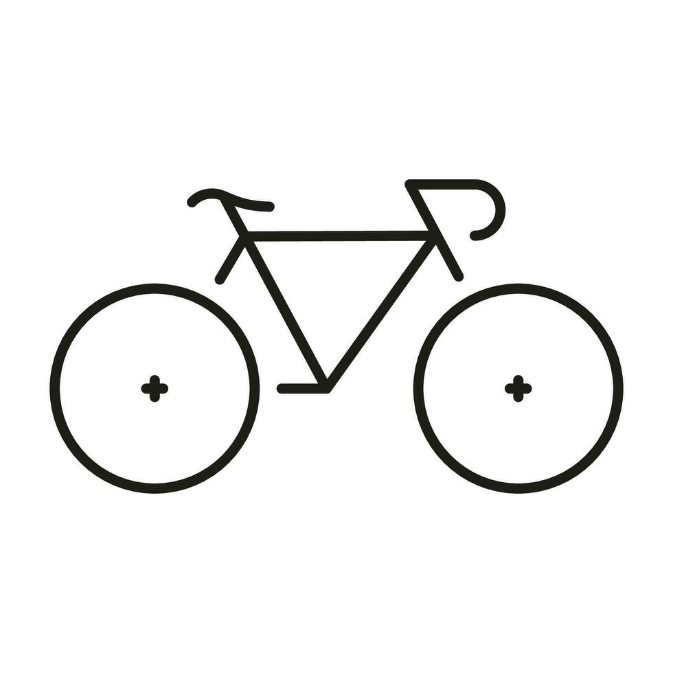 Mountain Bicycle Pictogram. Sports Travel Transportation, Leisure Activity, Healthy Lifestyle. Eco-Friendly Transport Outline Symbol. Bike Line Icon. Editable Stroke. Isolated Vector Illustration.