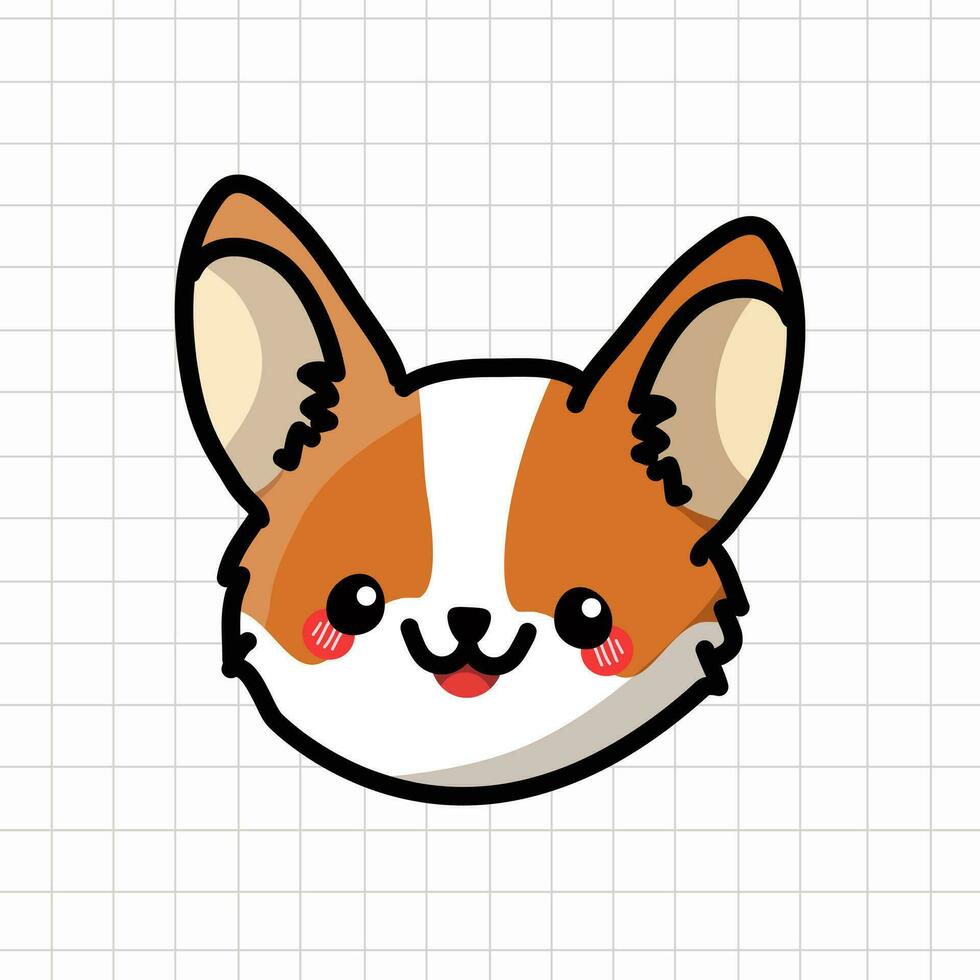 linda ilustración de perro corgi vector