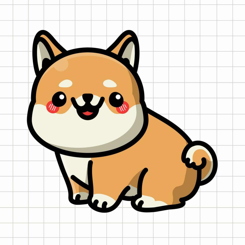 Cute Shiba Dog Illustration vector