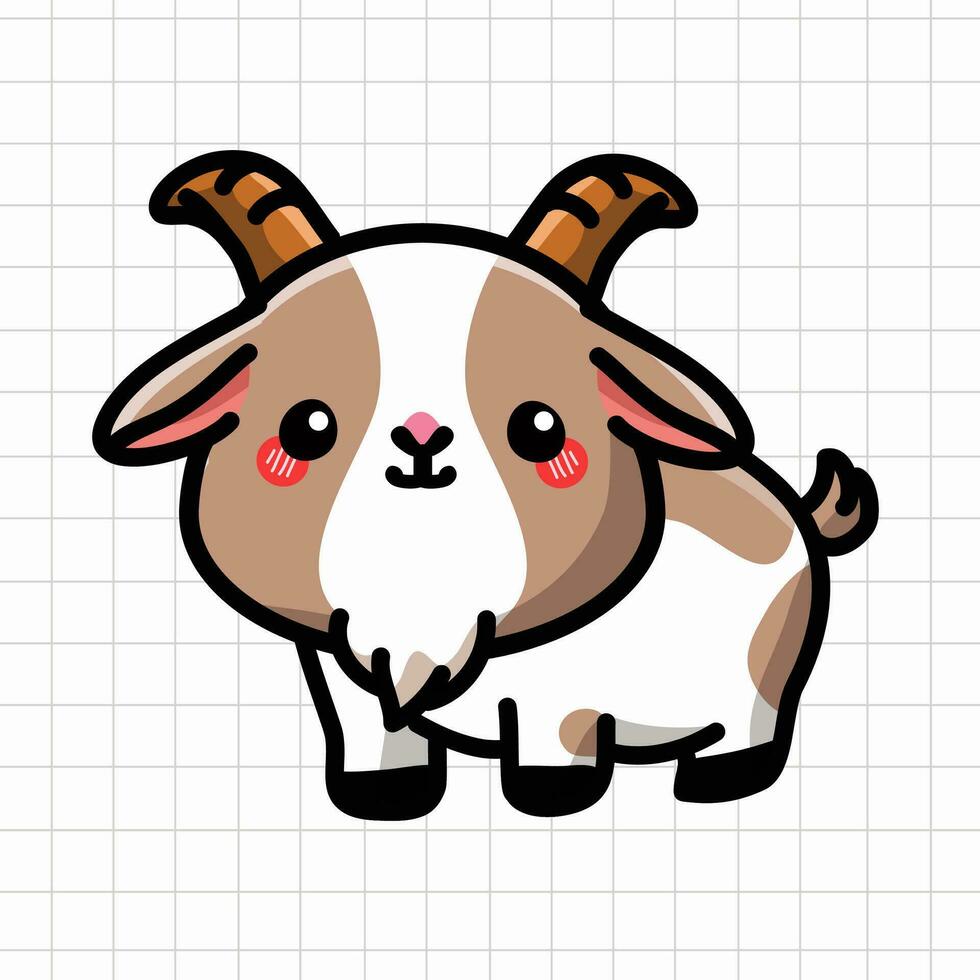 Cute Goat Animal Illustration vector