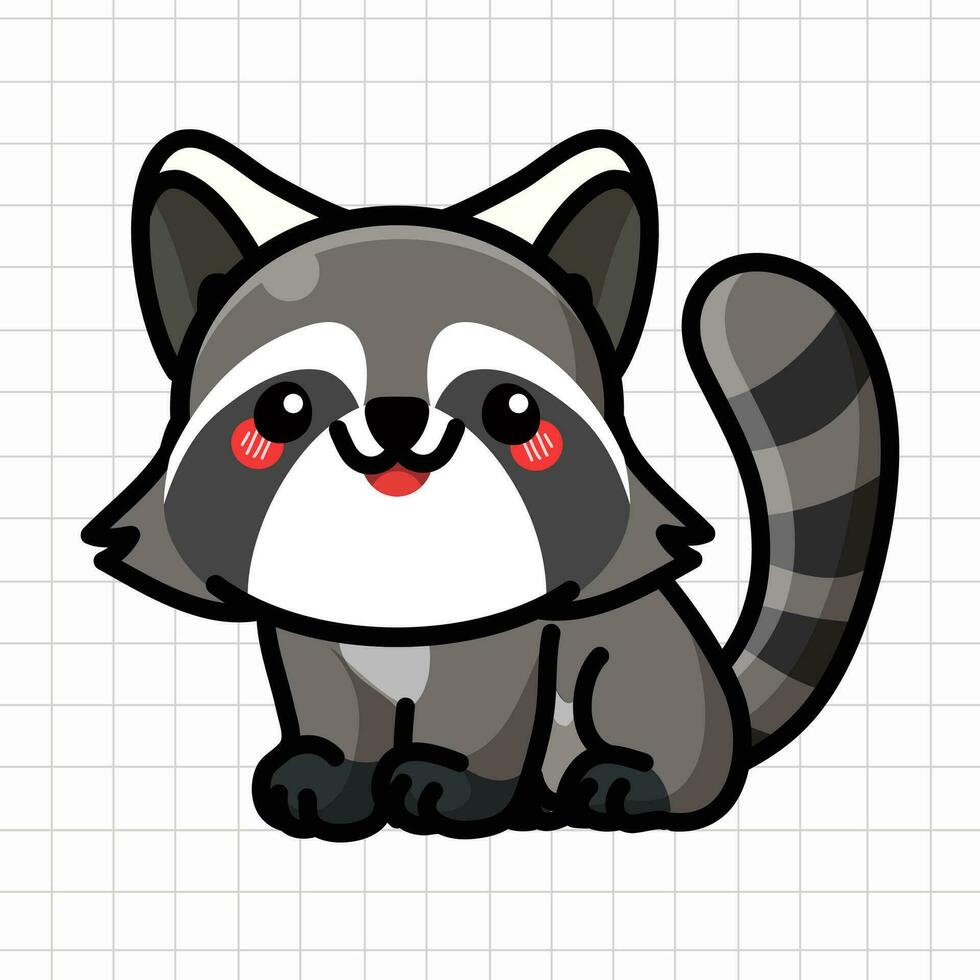 Cute Racoon Animal Illustration vector