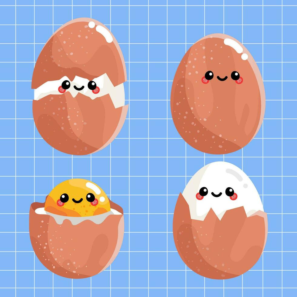 Cute Eggs Vector Illustration