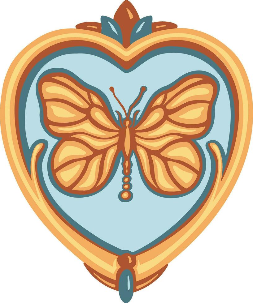 Beautiful colored ethnic love butterflies are hand drawn vector