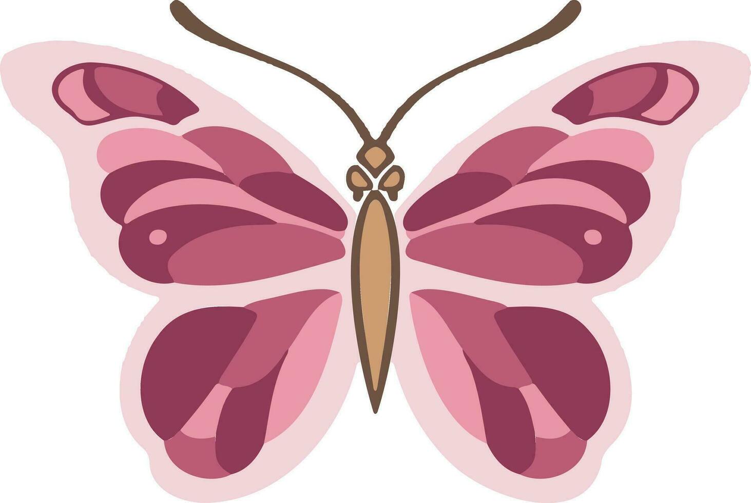tender pink spring butterfly moth symbol, illustration vector