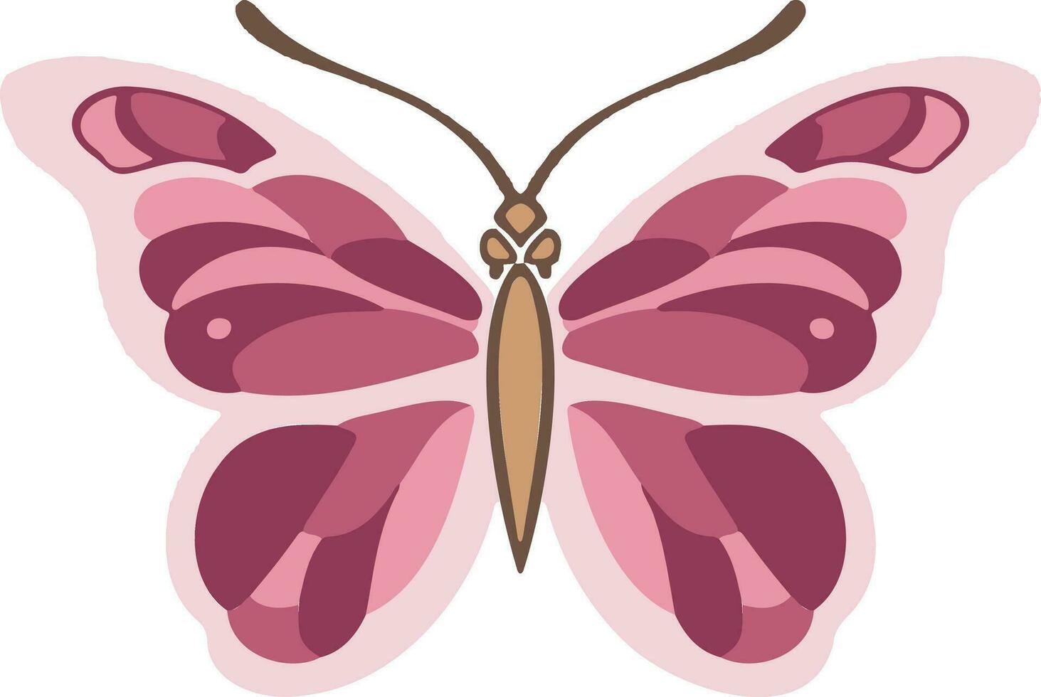 tender pink spring butterfly moth symbol, illustration vector