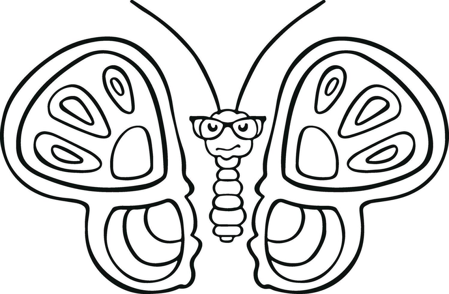 linear butterfly monochrome cartoon style   illustration vector