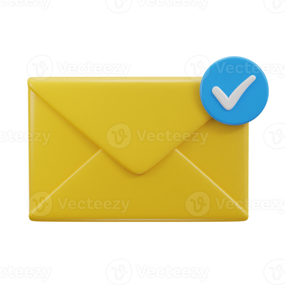 envelope on email secure 3d icon png