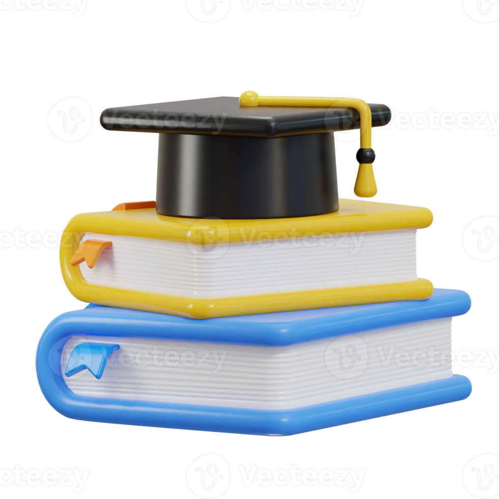 stack of colorful books education 3d icon png