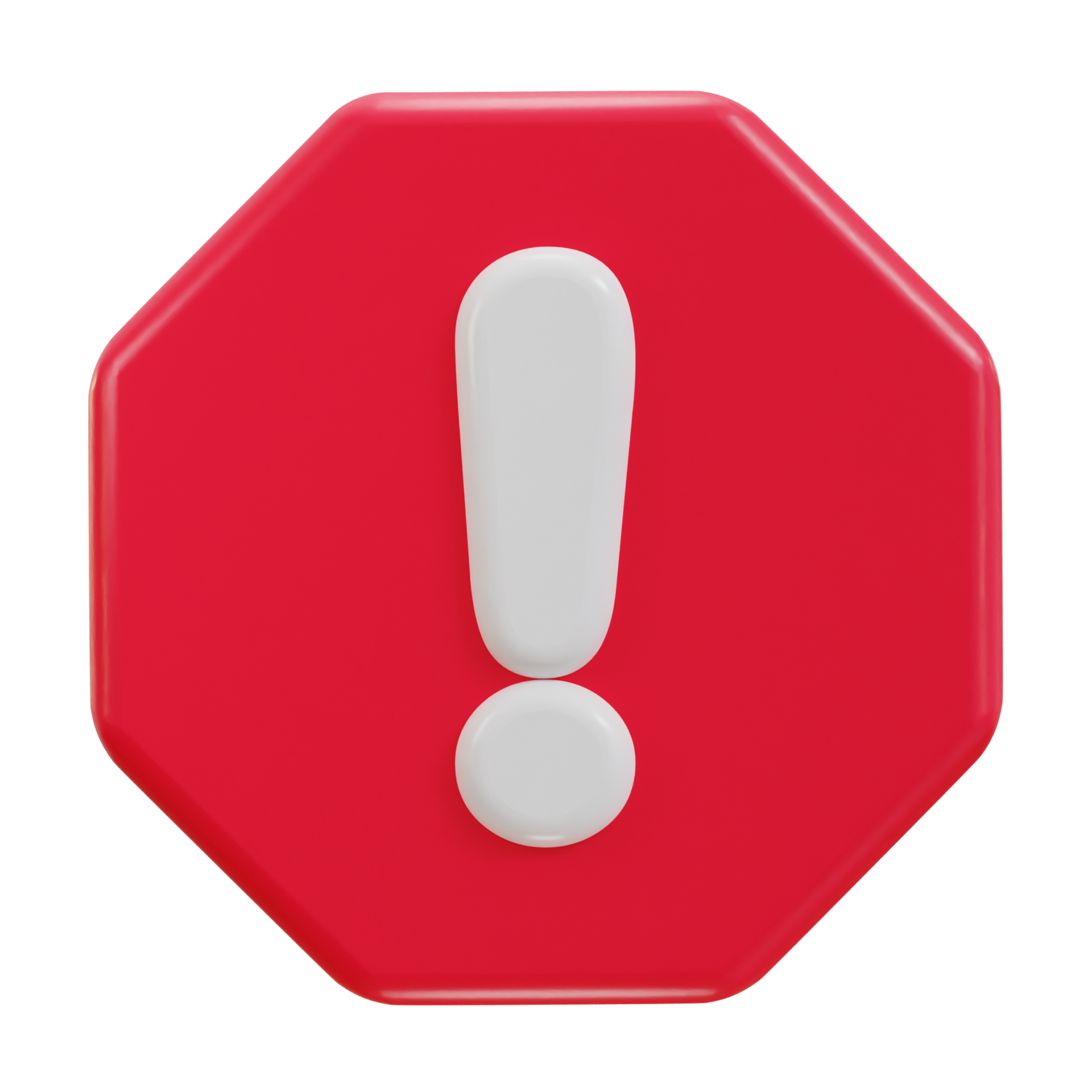 3d exclamation sign warning or danger risk message alert problem icon
