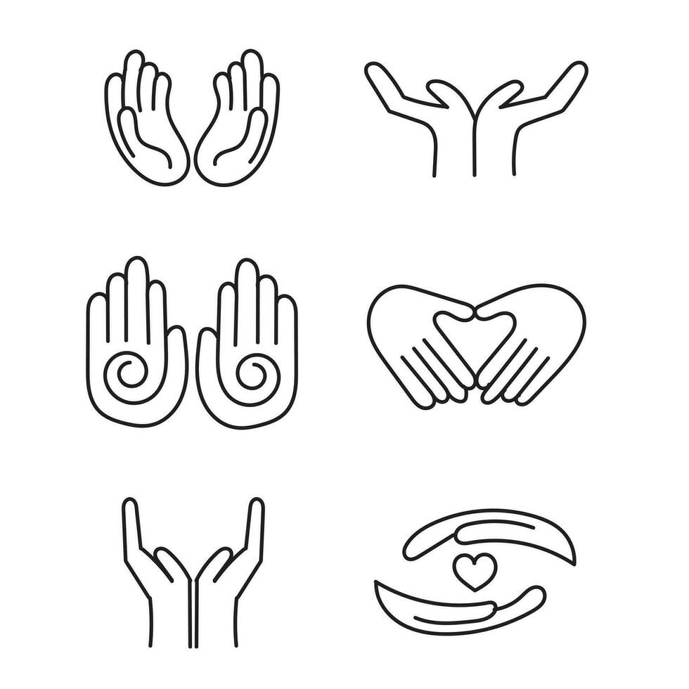 Hands poses. Female hand holding and pointing gestures, fingers crossed, fist, peace and thumb up. Cartoon human palms and wrist vector set. Communication or talking with emoji for messengers