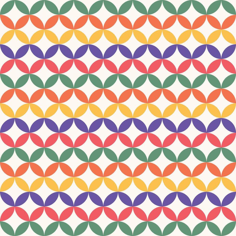 small geometric overlapping circle in flower shape vector