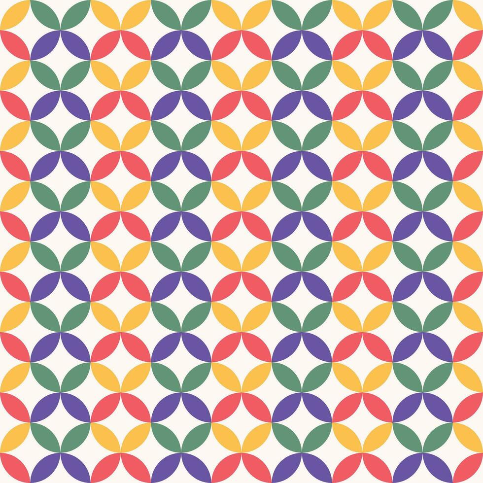 small geometric overlapping circle in flower shape vector