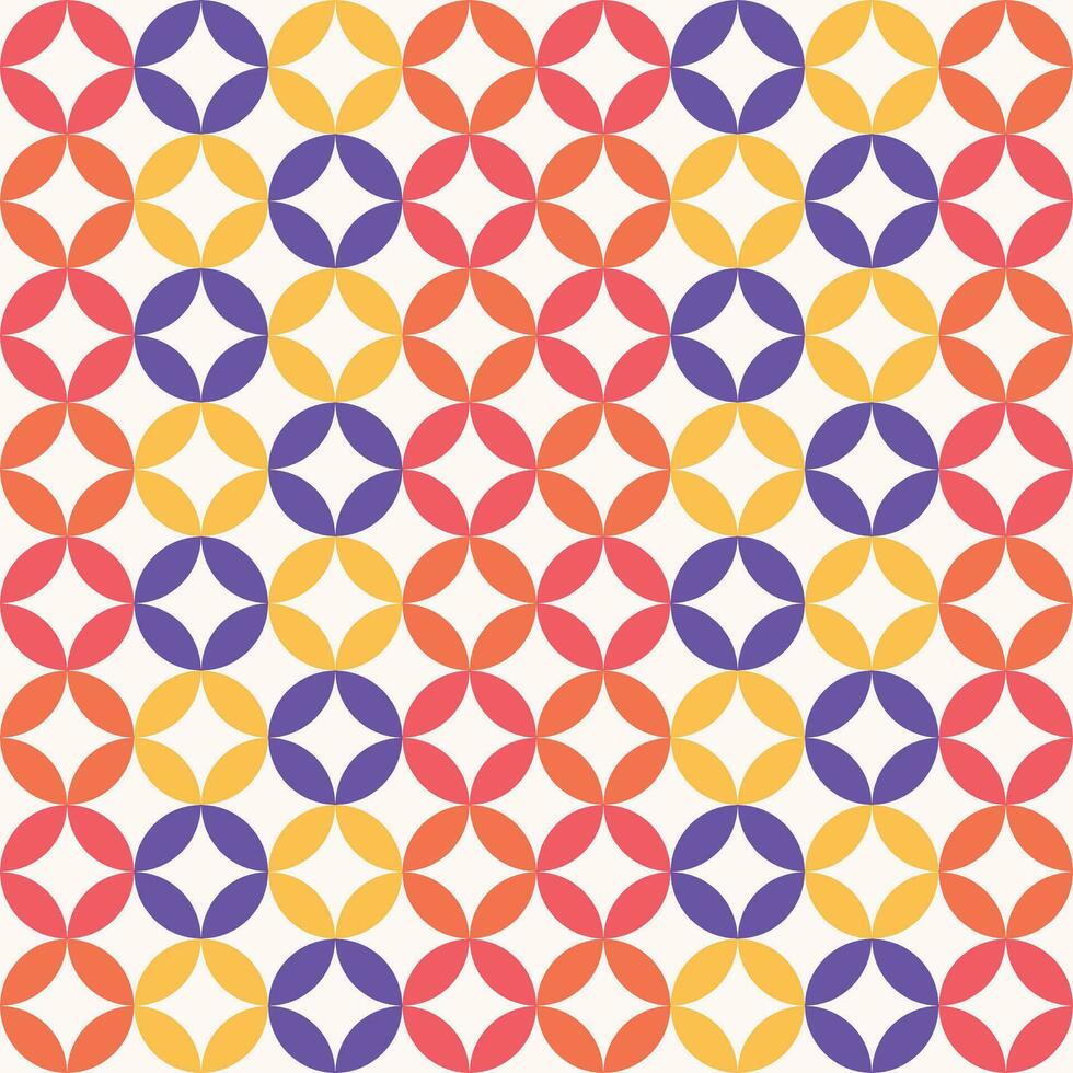 small geometric overlapping circle in flower shape vector