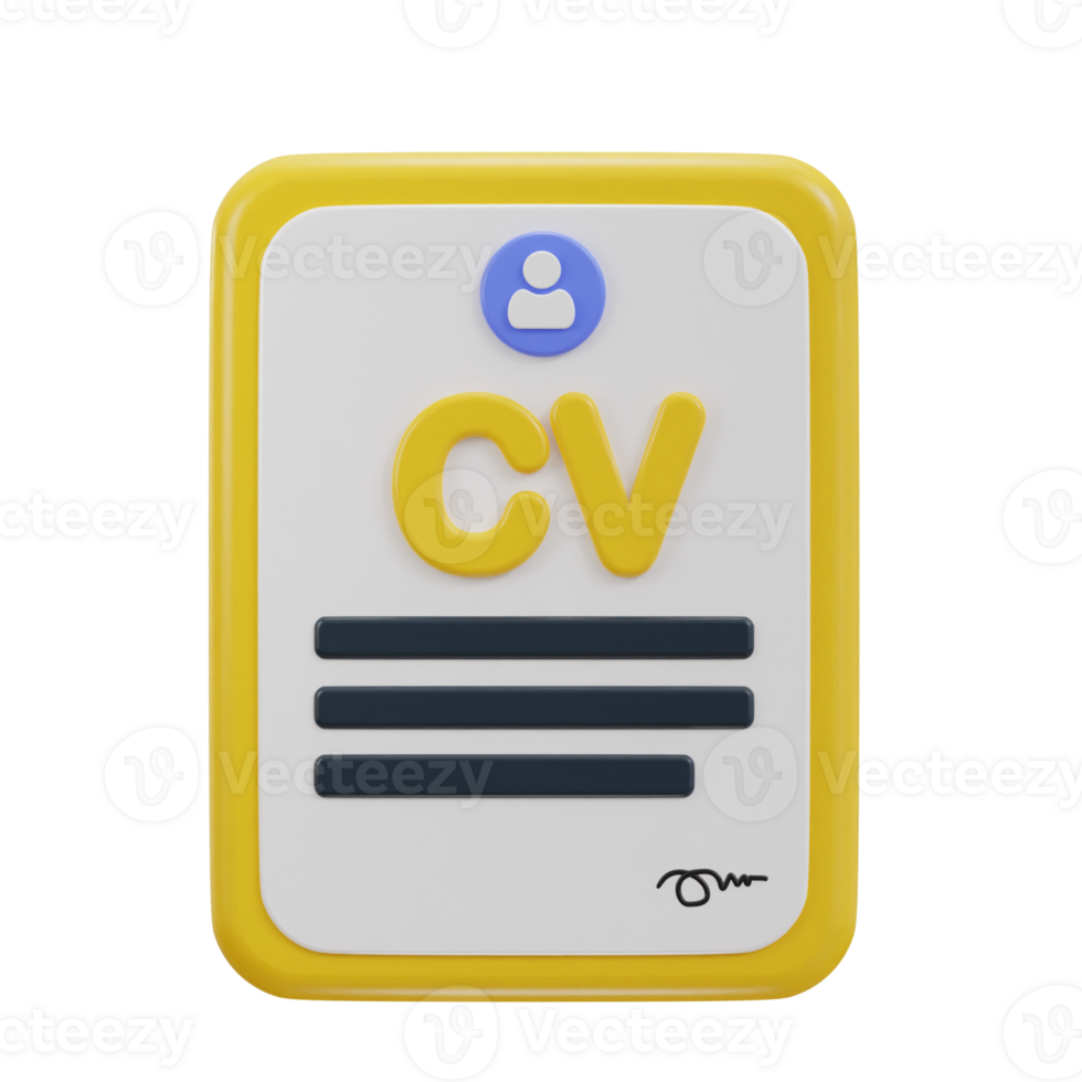 3d cv resume icon png