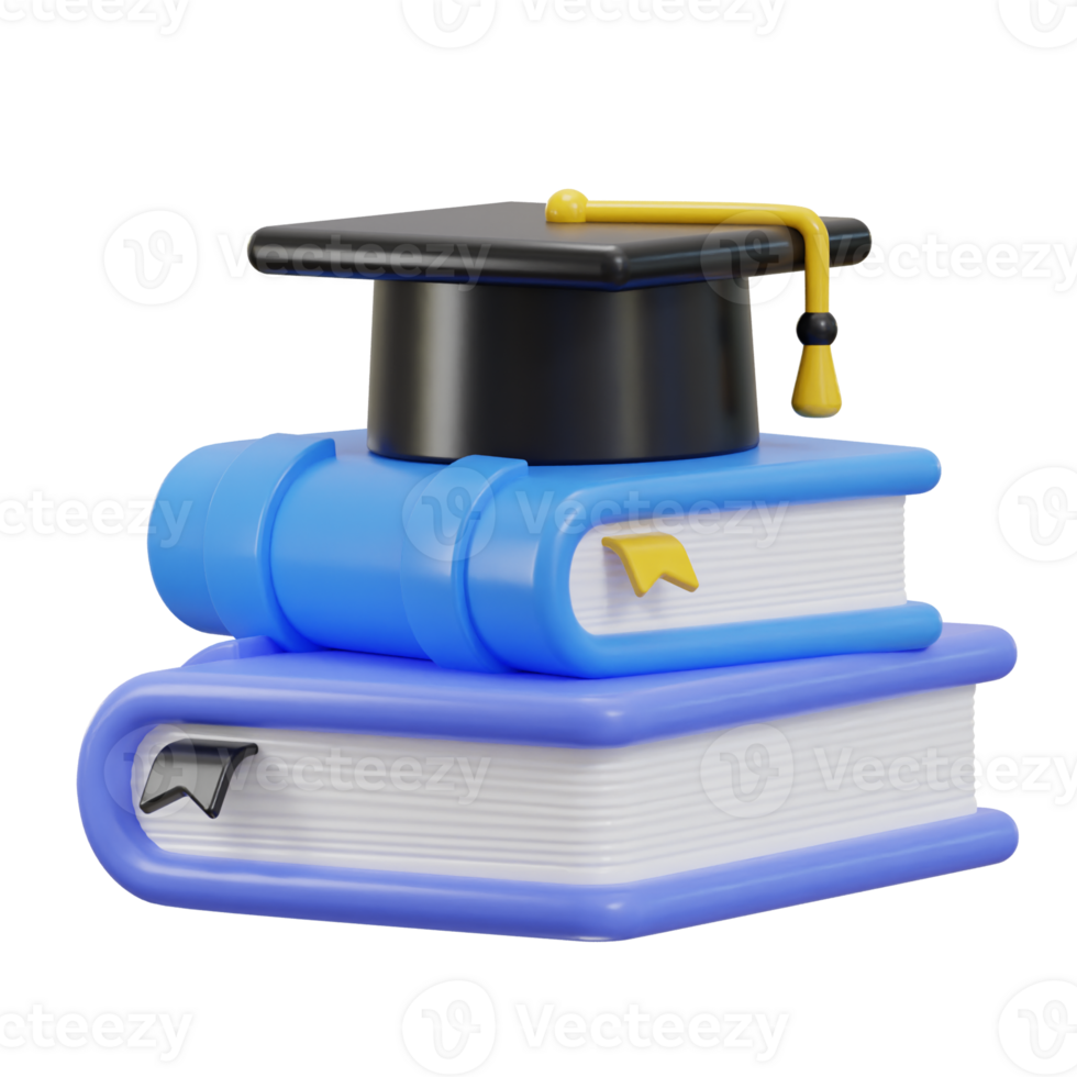 stack of colorful books education 3d icon png