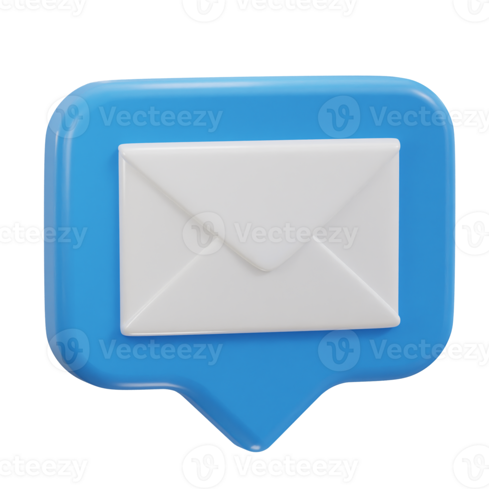 Mail message or envelope icon in 3d speech bubble icon png