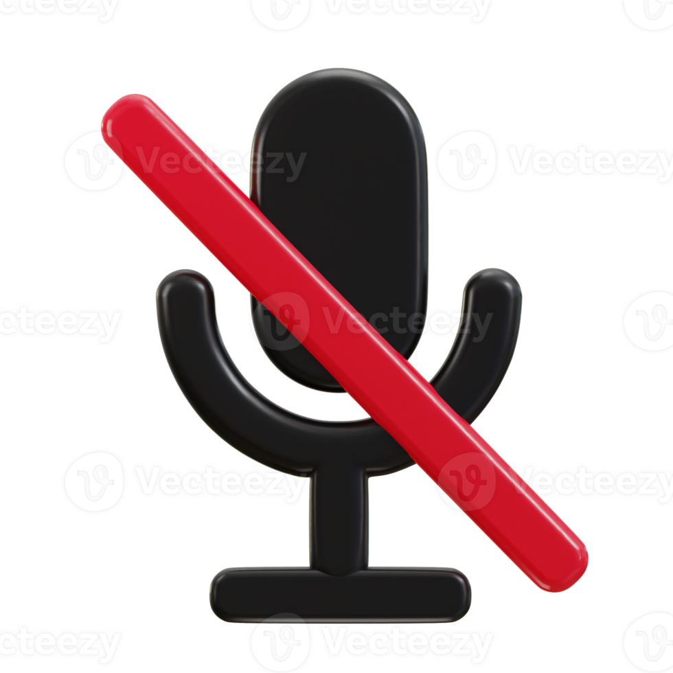 3d microphone mute icon no sound icon png