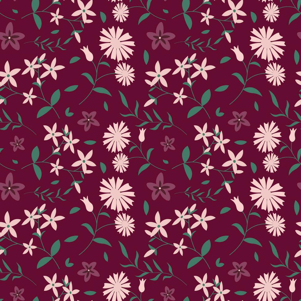 Floral pattern in seamless style. vector
