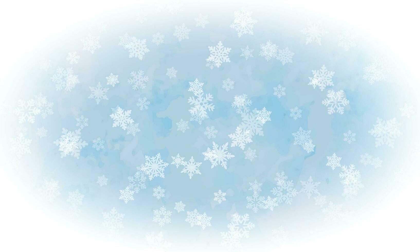 nieve copos en azul hielo antecedentes. vector