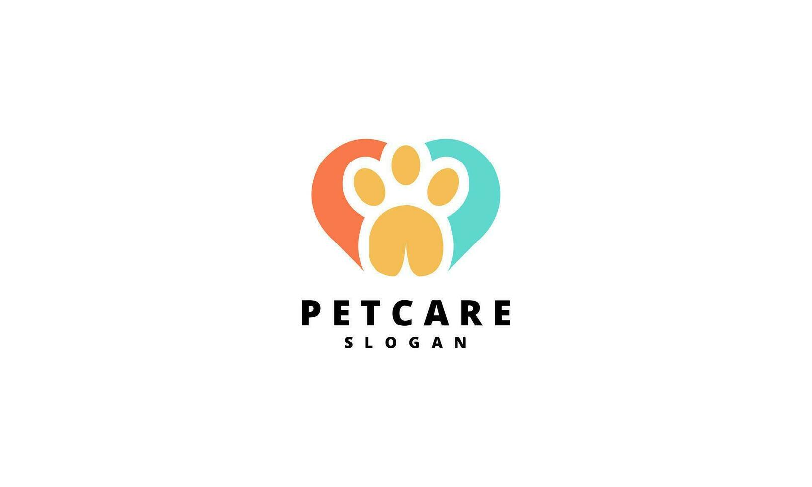 cat and dog pet love logo with line art concept design illustration vector