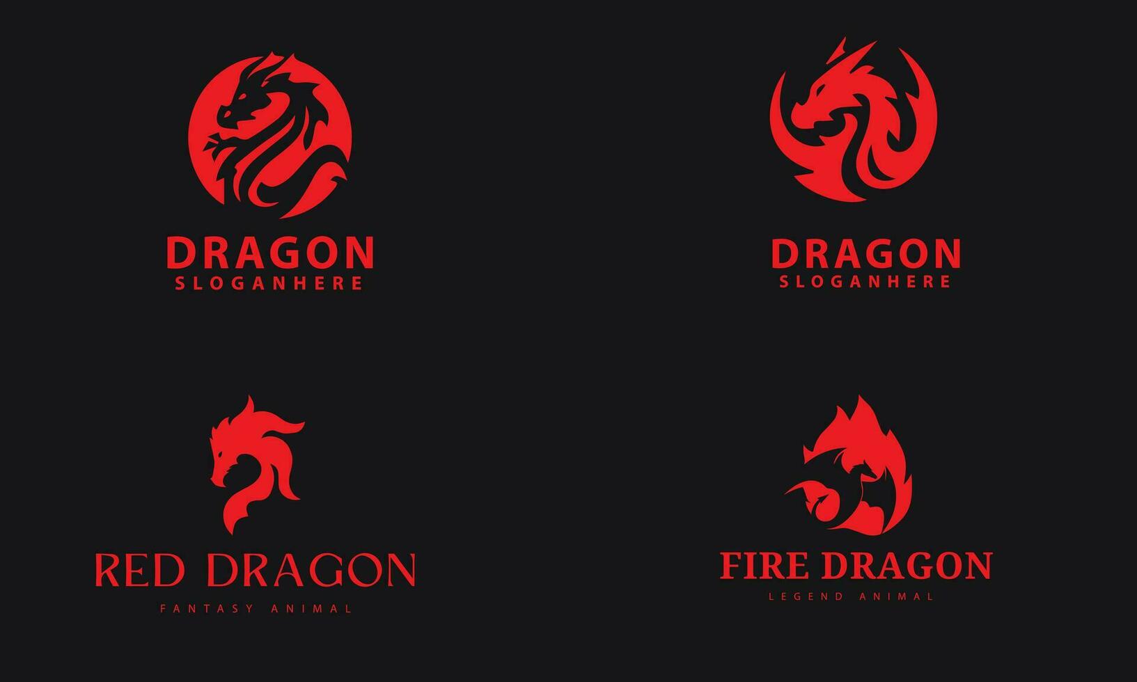Dragon head logo design template vector
