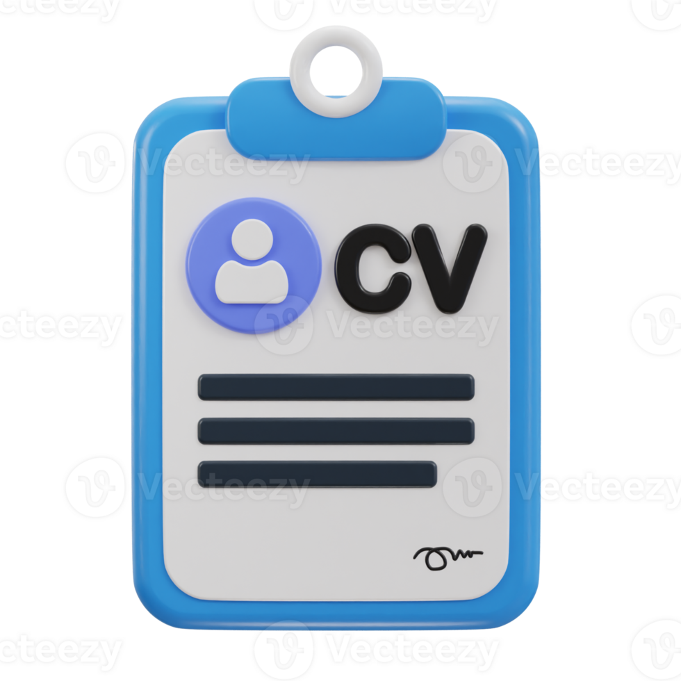 3d cv resume icon png