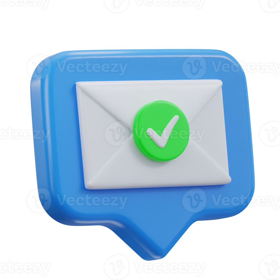 Mail message or envelope icon in 3d speech bubble icon png