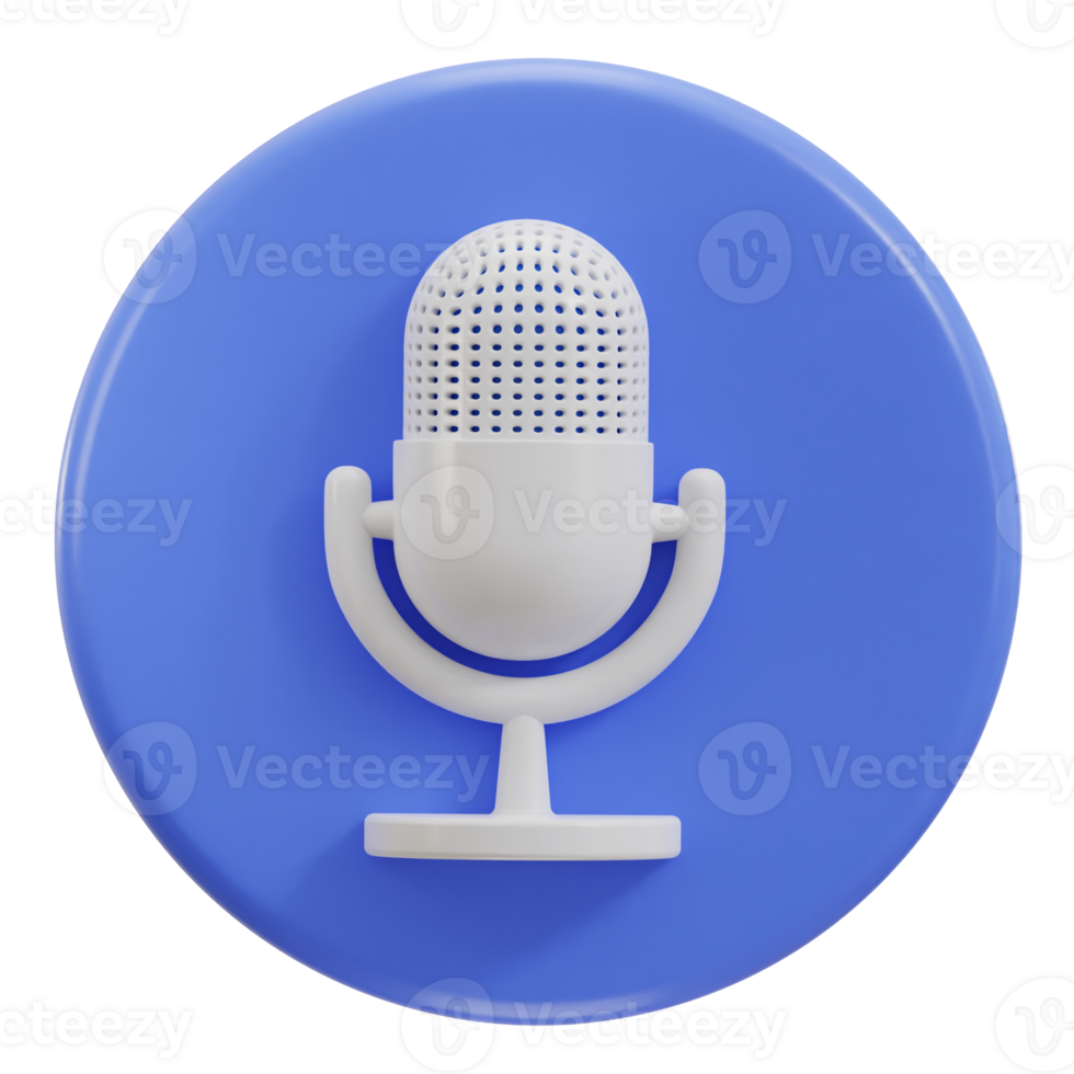 3d podcast microphone icon png