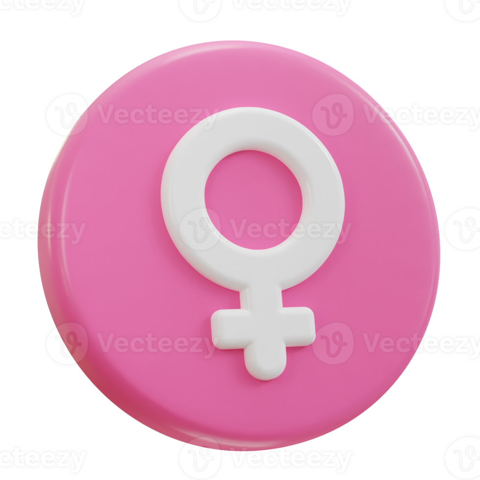 3d female symbol icon illustration png