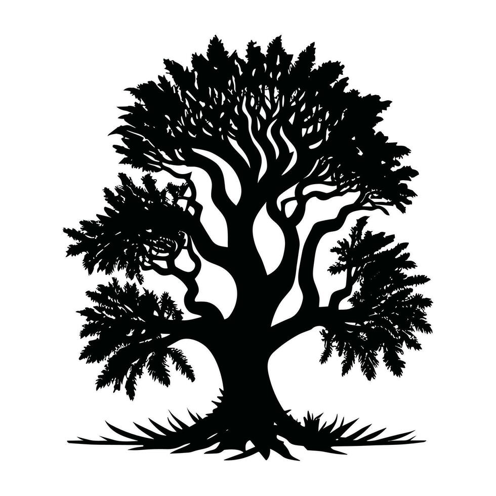 free vector silhouette tree collection,