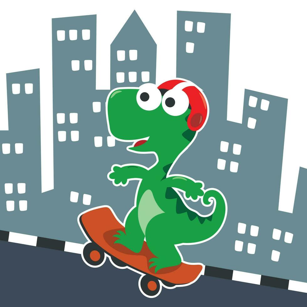 Cute cartoon character bear skater. Vector print with cute bear on a skateboard. Can be used for t-shirt print, kids wear fashion design, fabric textile, nursery wallpaper and other decoration.