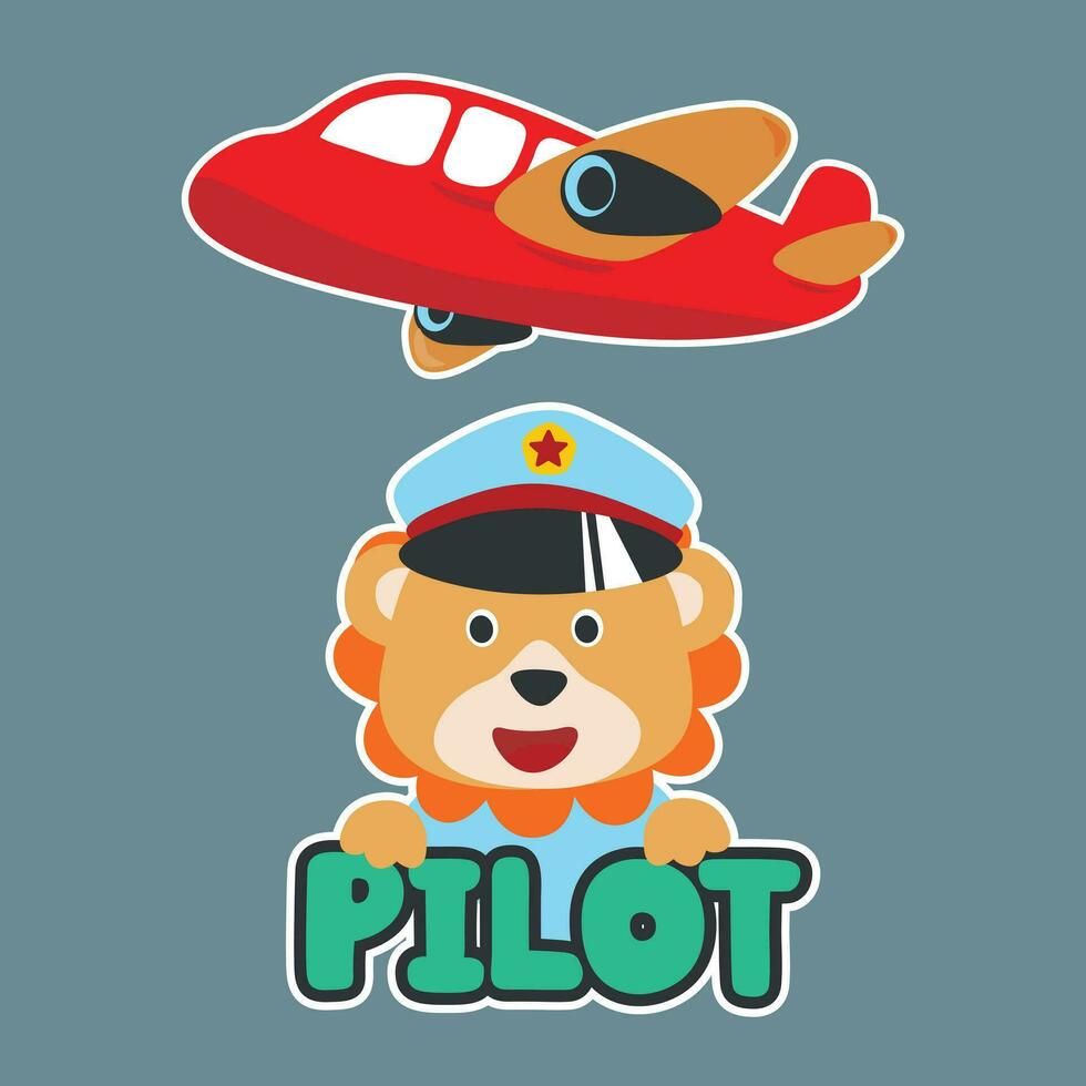 Cute little pilot vector illustration with cartoon style. Creative vector childish background for fabric, textile, nursery wallpaper, poster, card, brochure. and other decoration.