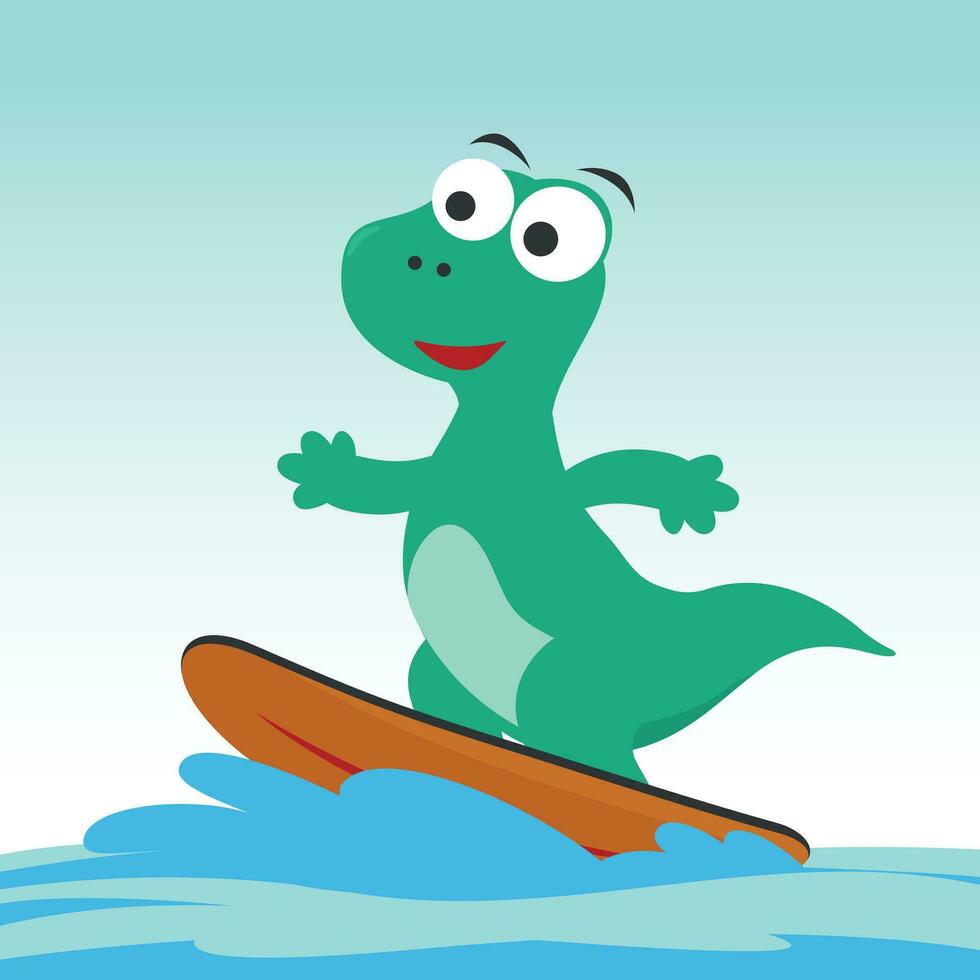 Surfing time with cute little dog at summer. Can be used for t-shirt printing, children wear fashion designs, baby shower invitation cards and other decoration. vector