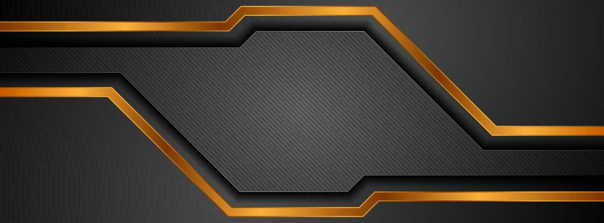Black bronze tech geometric abstract background vector