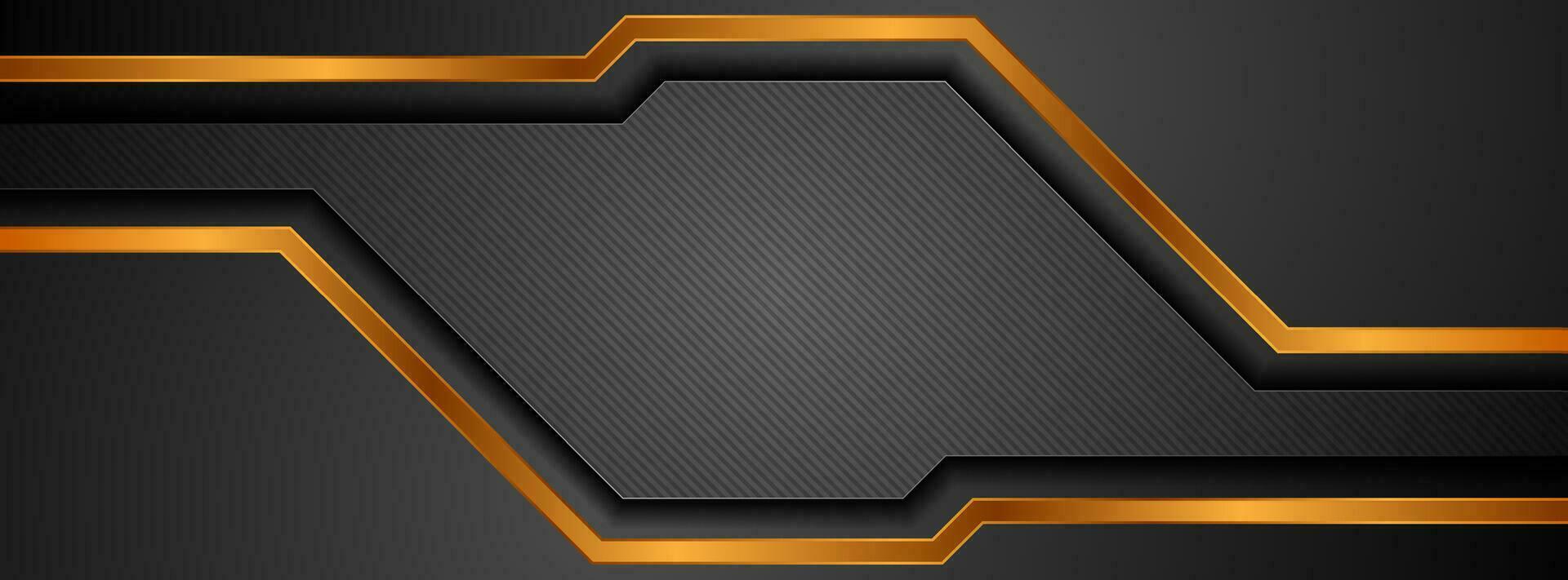 Black bronze tech geometric abstract background vector