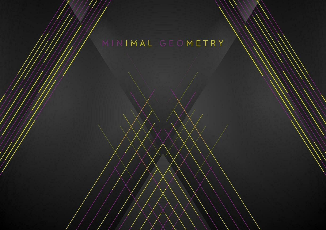 Yellow violet minimal lines abstract futuristic tech background vector
