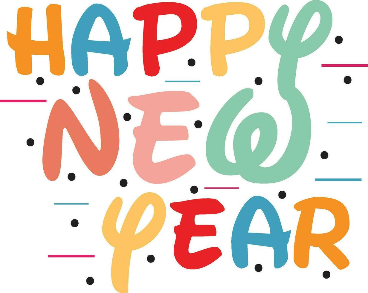 happy new year typography T shirt Design vector